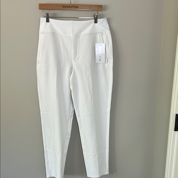 Athleta Endless Pant Bright White High Rise Recycled Wrinkle Resistant Sz 10 NEW - Picture 2 of 14